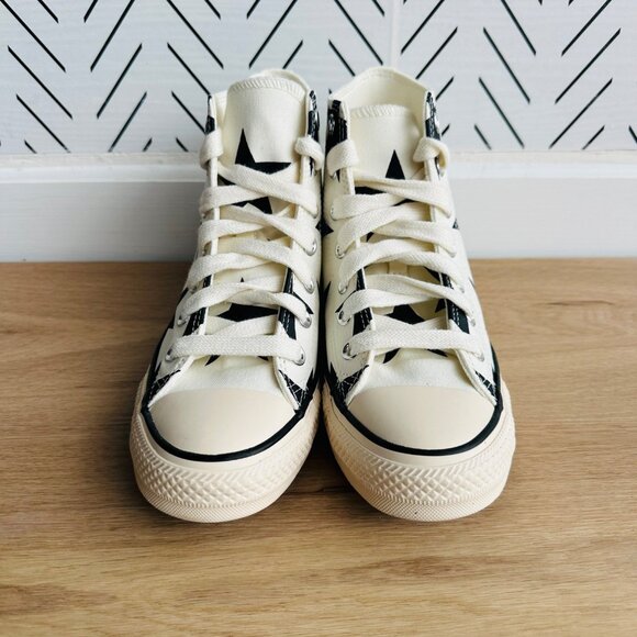 ⭐Converse Chuck Taylor Large Stars Hi Sz 8 Women's Shoes Sneakers Ivory A09898F - Picture 3 of 9
